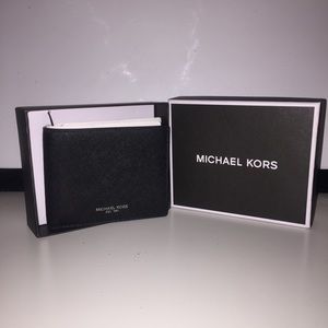 Michael Kors Men's SLIM Wallet Black MK Logo $98